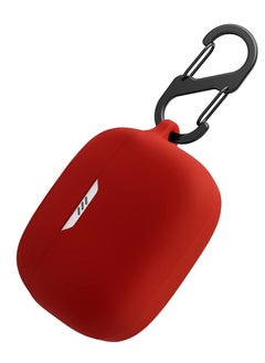 Silicone Carrying Case Compatible with JBL Tune 130NC TWS Portable Scratch Shock Resistant Cover with Carabiner (Red)