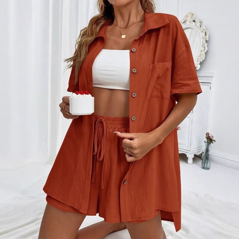 طقم كارديغان وشورت نسائي بتصميم قديم أنيق كاجوال - Image 4