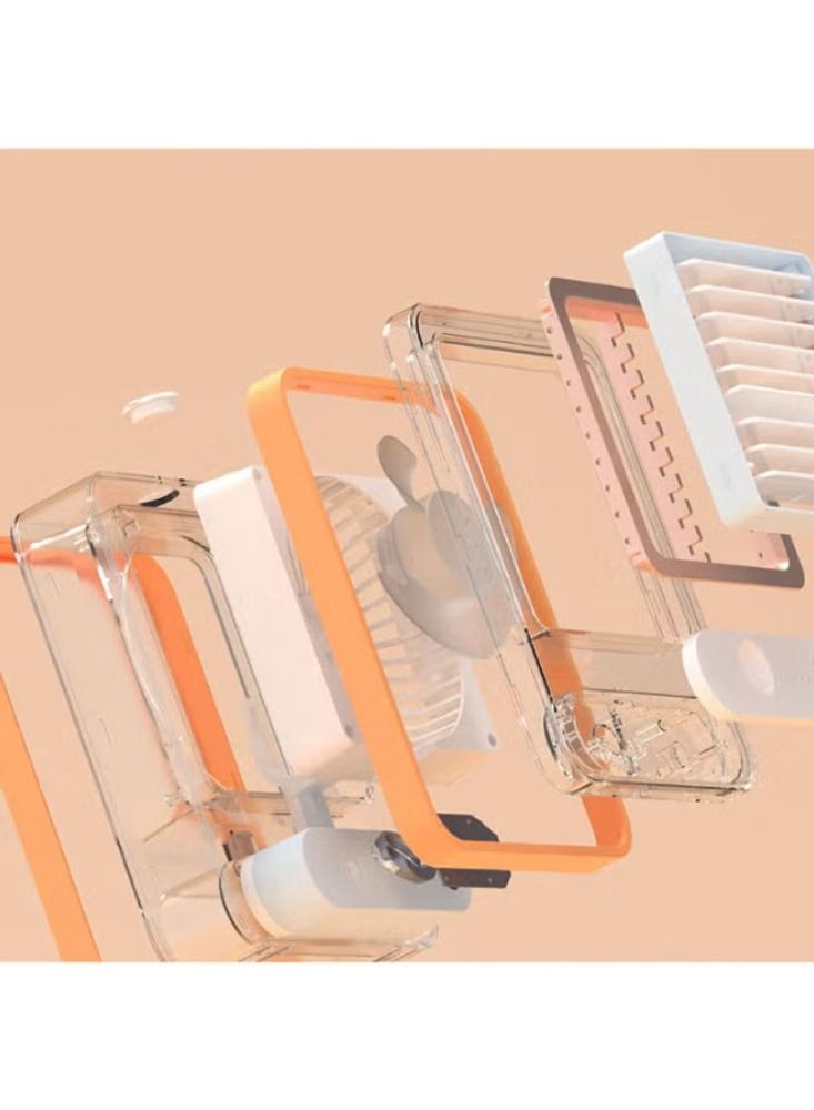 Dream Zone مروحة رذاذ صغيرة محمولة باليد مزودة بمنفذ USB مع مروحة رش تعمل بالبطارية مضيئة للسفر والمنزل والمكتب والتخييم في الهواء الطلق - Image 2