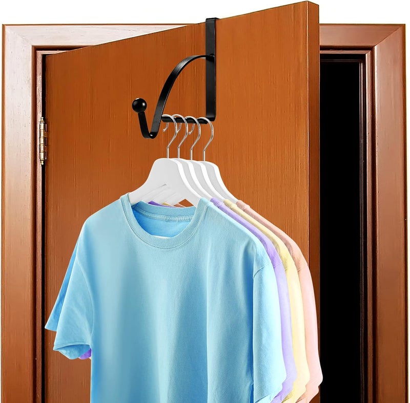 Hotop 4 Pieces Over The Door Hooks Hanger Multi Hanging Storage Organizers Valet Hooks for Coats Clothes Hoodies Hats Scarves Purses Keys Bath Towels Robes and More(Black) - Image 5