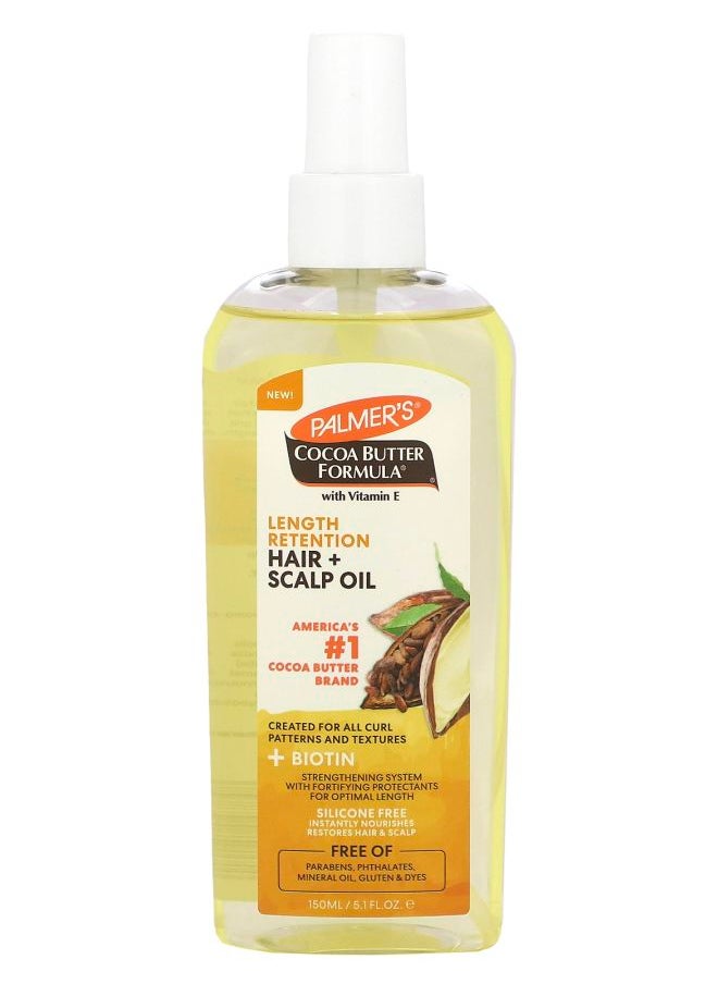 PALMER'S Cocoa Butter Formula with Vitamin E Length Retention Hair + Scalp Oil 5.1 fl oz (150 ml) 