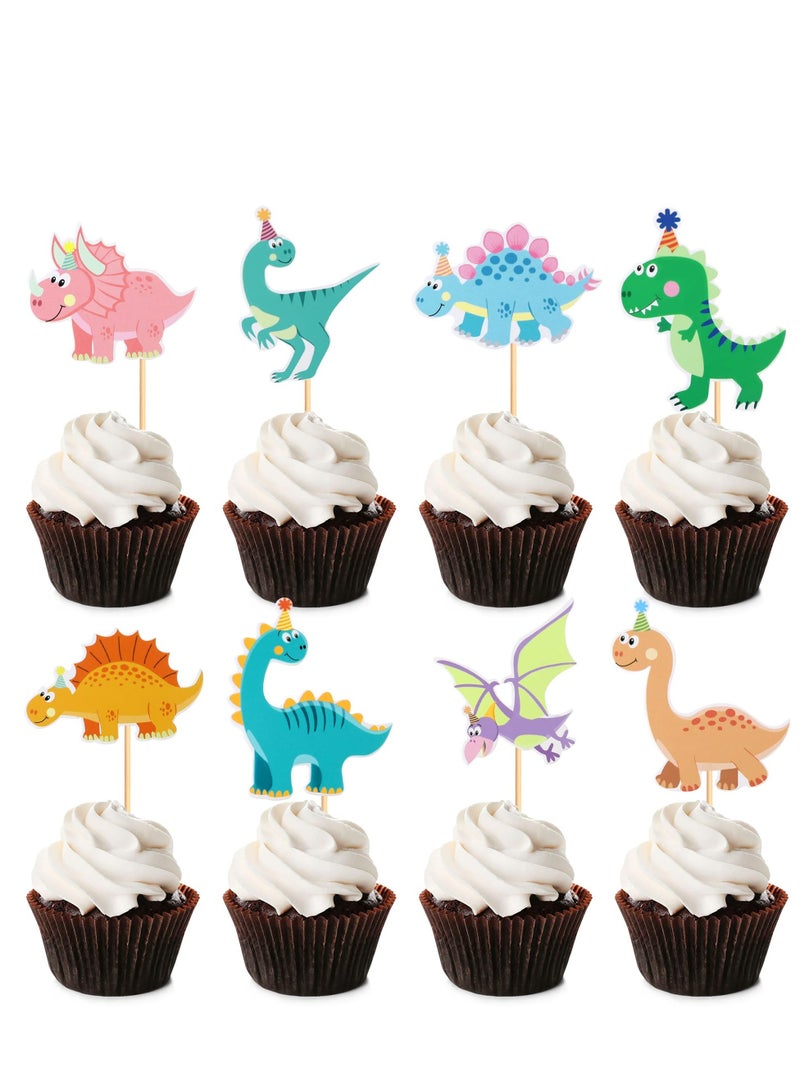 KASTWAVE Dinosaur Cupcake Wrappers Dino Cupcake Holders Cake Decorations for Boys Kids Birthday Party Decor Favors Dinosaur Party Supplies - Image 2