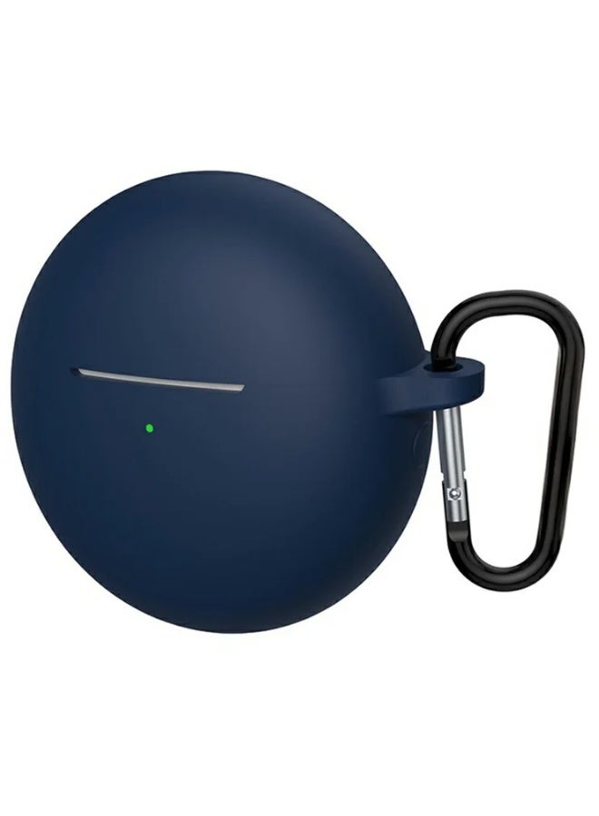 غطاء حماية لهاتف هواوي فري بادز 7i مضاد للصدمات ومضاد للصدمات وبصمات الأصابع من  جراب مضاد للصدمات من السيليكون مع تثبيت بحلقة تثبيت - ازرق