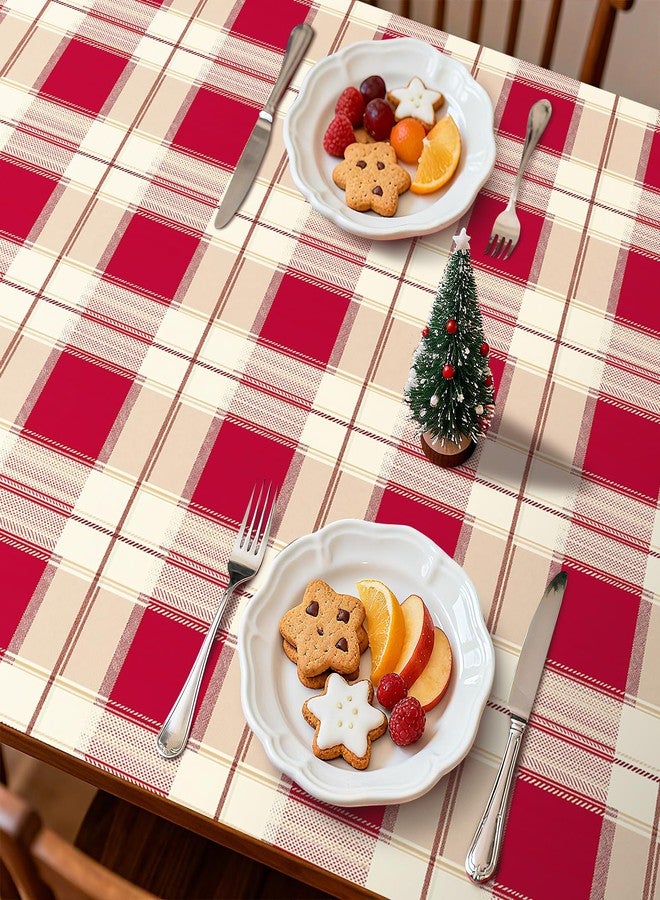 ReWallpaper ورق حائط ReWallpaper أحمر منقوش بنقشة الجاموس، ورق حائط مقاوم للماء بتصميم مربعات عتيقة، مناسب للخزائن وغرف المعيشة وغرف النوم والمدفأة، مقاس 17.5 بوصة × 10 أقدام - Image 3