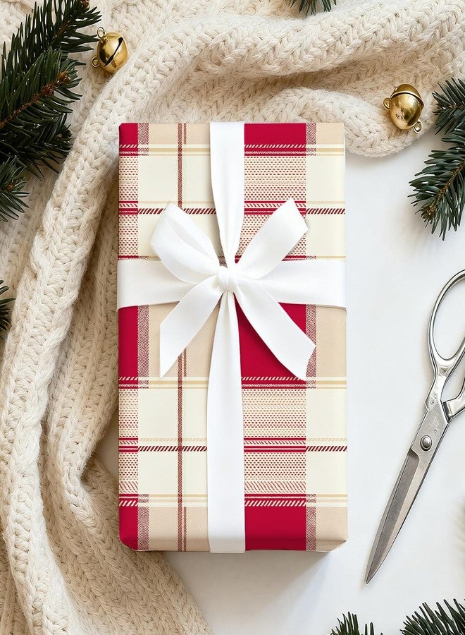 ReWallpaper ورق حائط ReWallpaper أحمر منقوش بنقشة الجاموس، ورق حائط مقاوم للماء بتصميم مربعات عتيقة، مناسب للخزائن وغرف المعيشة وغرف النوم والمدفأة، مقاس 17.5 بوصة × 10 أقدام - Image 2