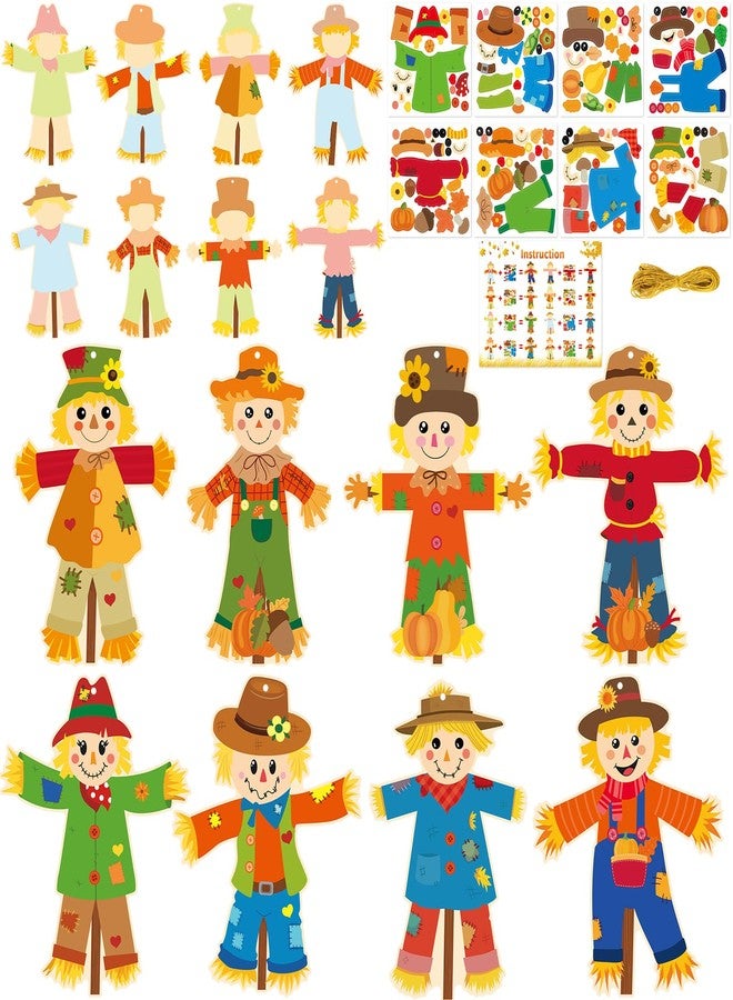 Fancy Land 32 Sets Fall Crafts for Kids Autumn Scarecrow Craft Kits Make Your Own Scarecrow Classroom Activities Home Activities Thanksgiving Party Favors - Image 1