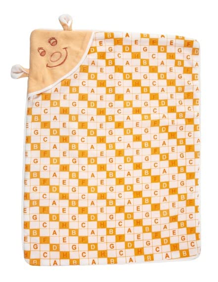 NAMAN Cartton Embroidered Newborn Hooded Blanket Cum Wrapper for Baby boy and Baby GirlOrange_Smile - Image 2