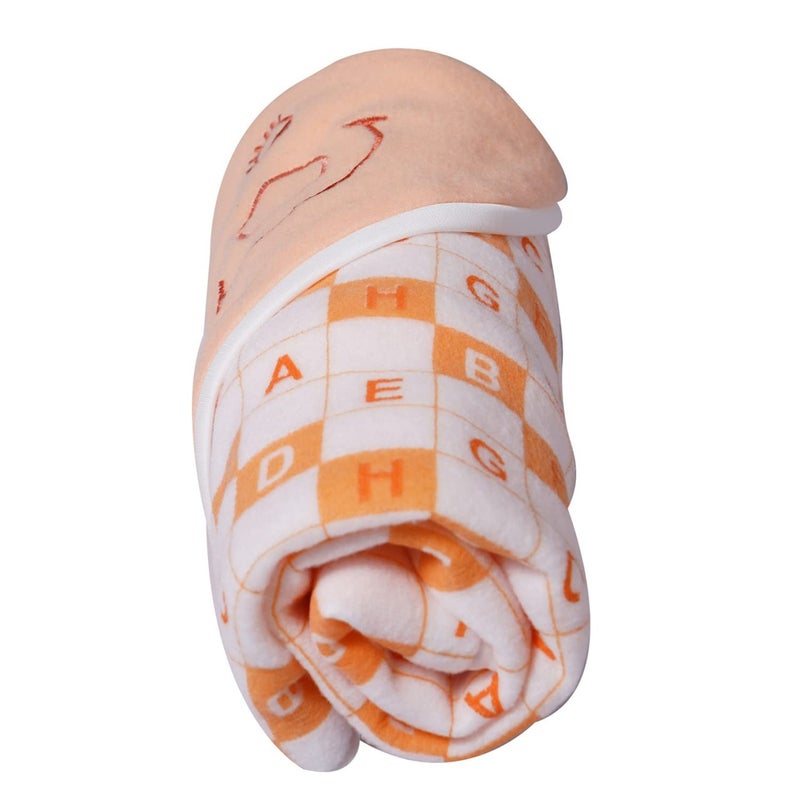 NAMAN Cartton Embroidered Newborn Hooded Blanket Cum Wrapper for Baby boy and Baby GirlOrange_Smile - Image 4