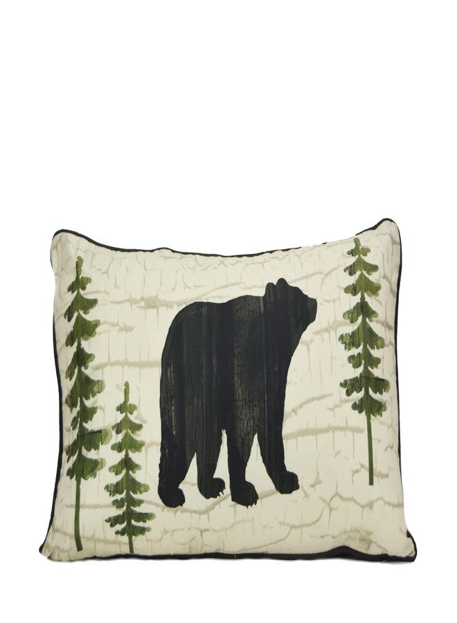 Donna Sharp Throw Pillow - Painted Bear Lodge Decorative Throw Pillow with Bear Pattern - Rectangle - Image 1