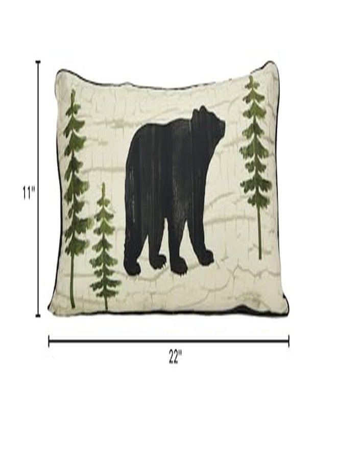 Donna Sharp Throw Pillow - Painted Bear Lodge Decorative Throw Pillow with Bear Pattern - Rectangle - Image 5