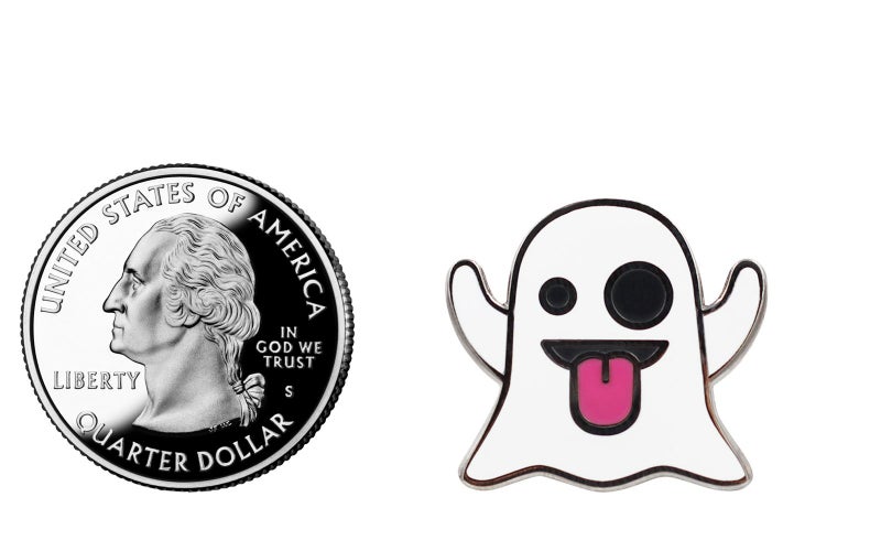 Real Sic Ghost Emoji Enamel Pin by Real Sic â€“ Halloween Pins Series - Cute Snapchat Ghost Emoji Pin for Backpacks, Jackets, Hats & Tops - Image 4