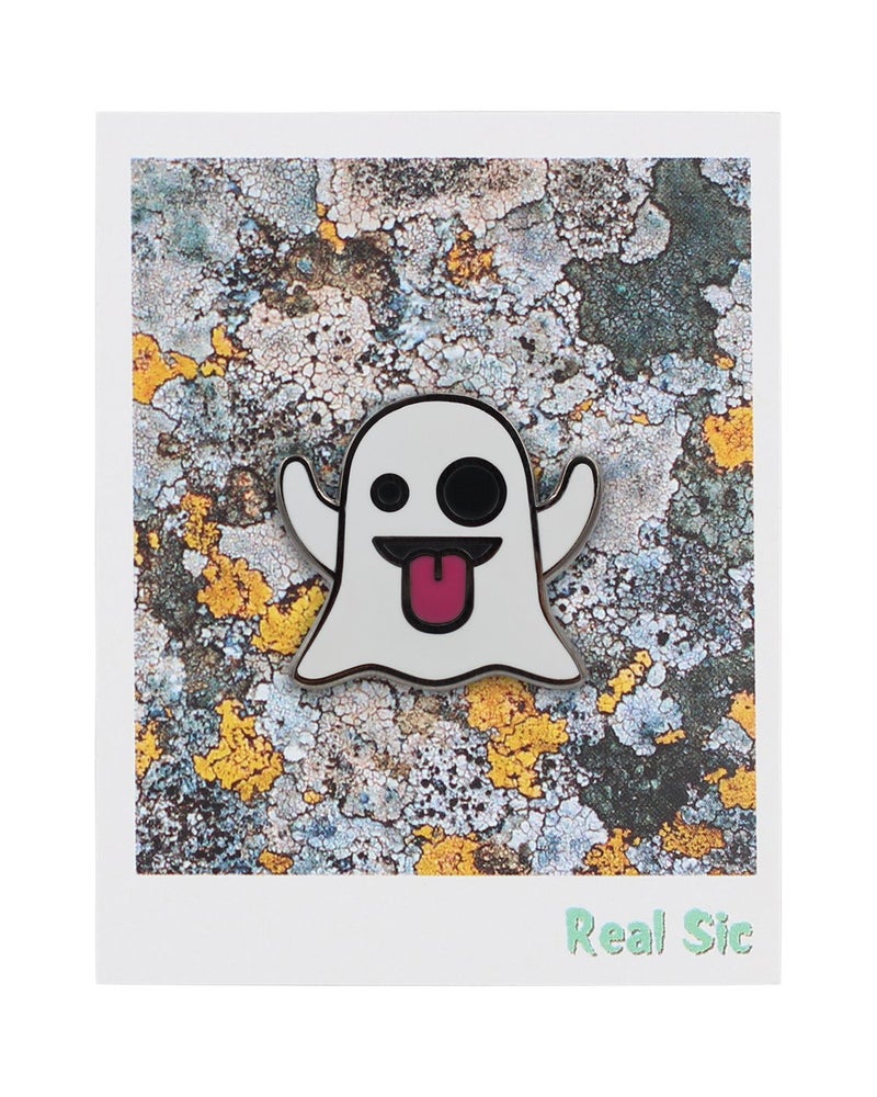 Real Sic Ghost Emoji Enamel Pin by Real Sic â€“ Halloween Pins Series - Cute Snapchat Ghost Emoji Pin for Backpacks, Jackets, Hats & Tops - Image 5
