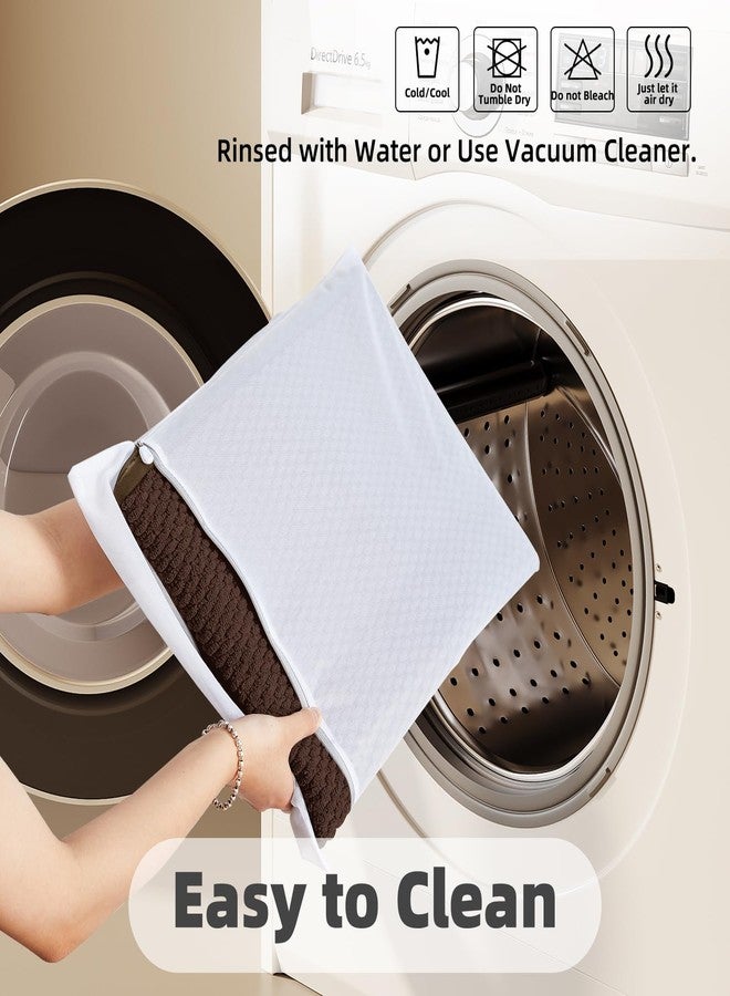 TYUU Bathroom Rugs Non Slip Washable, Super Absorbent Thin Bath Mat Small Quick Dry Low Pile Bathroom Rug, Brown 16"x24" - Image 5