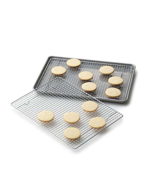 Libertyware Professional Cross Wire Cooling Rack Half Sheet Pan Grate-16-1/2 x 12" Drip Screen (Set of 2), 16-1/2" x 12", Silver