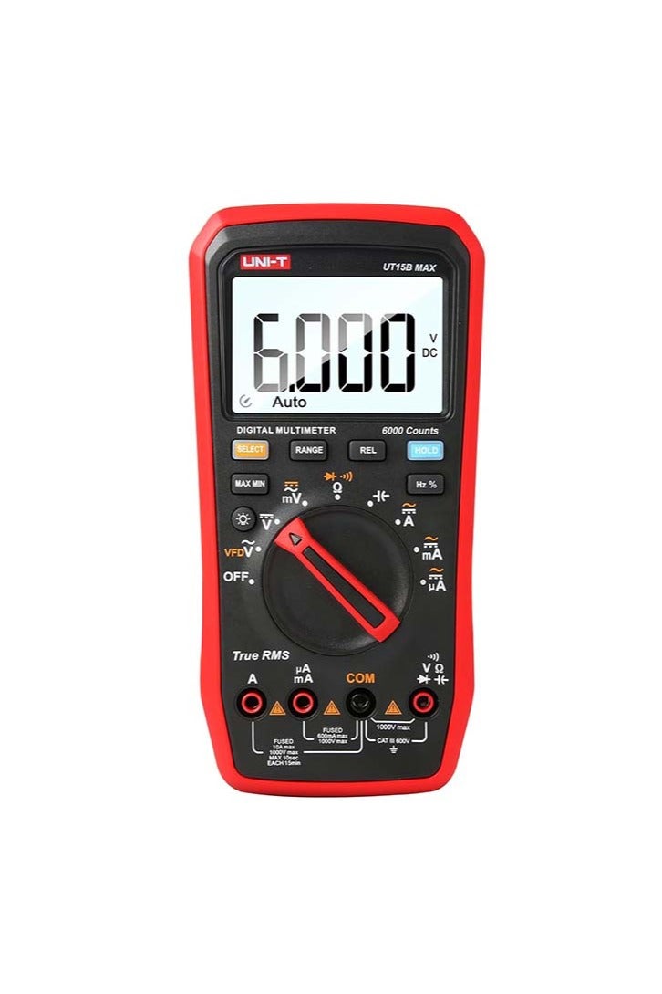 UniT UNI-T Multi Meter UT15B Max, AC/DC Current AC/DC Voltage Handheld TRMS Voltmeter Resistance Capacitance Frequency Diode Continuity Ohm Meter Measure Volt Amp VFC Circuit Power Car Fuse Electric Tester - Image 2