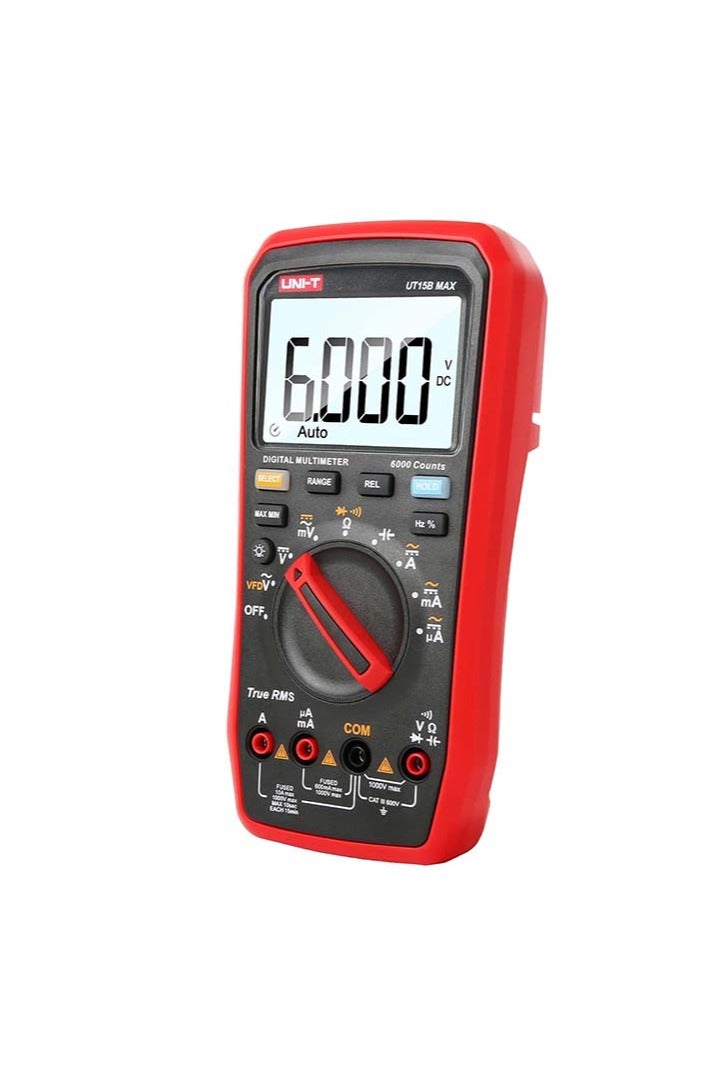 UniT UNI-T Multi Meter UT15B Max, AC/DC Current AC/DC Voltage Handheld TRMS Voltmeter Resistance Capacitance Frequency Diode Continuity Ohm Meter Measure Volt Amp VFC Circuit Power Car Fuse Electric Tester - Image 3