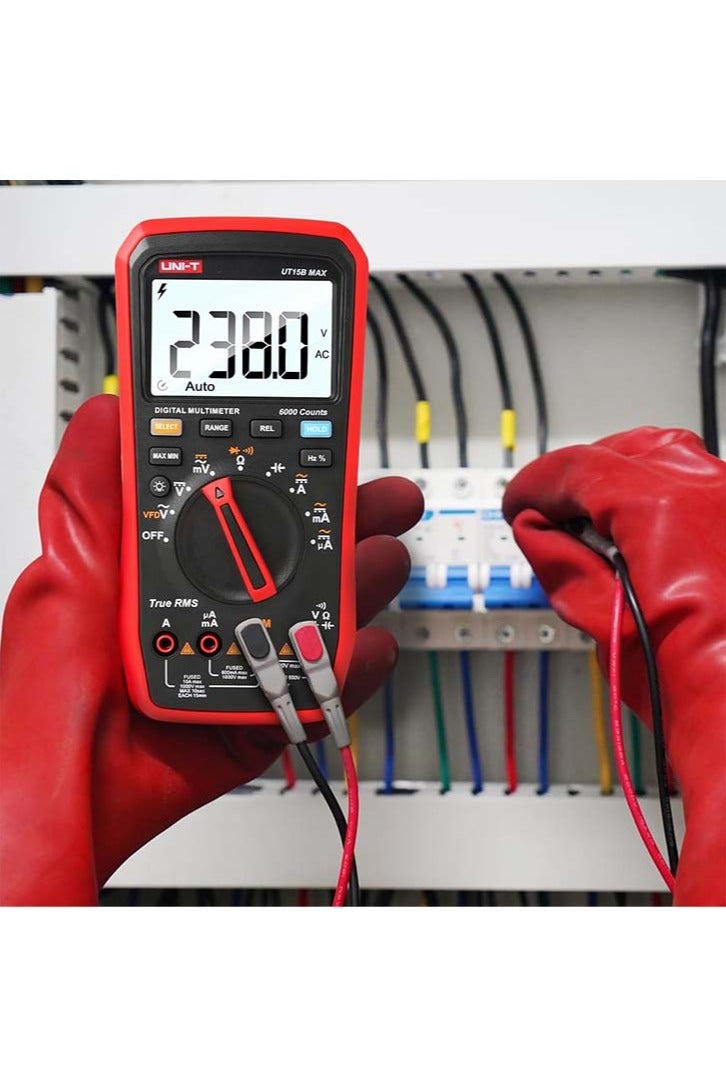 UniT UNI-T Multi Meter UT15B Max, AC/DC Current AC/DC Voltage Handheld TRMS Voltmeter Resistance Capacitance Frequency Diode Continuity Ohm Meter Measure Volt Amp VFC Circuit Power Car Fuse Electric Tester - Image 5