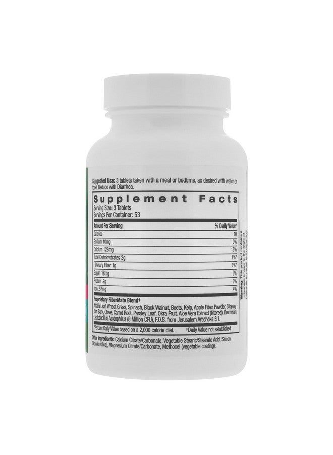 Aloe Life Fibermate Tablets, Body Detox & Stool Softener, Contains Vegetables & Herbs, Gentle Irregularity Relief, Safe Digestive Support, No Psyllium Or Bran, Gluten & Dairyfree (160 Tablets)  - Image 2