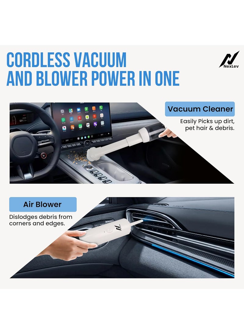 nexlev NexLev Cordless Vacuum Cleaner Blower BLDC Copper Motor HEPA with Stainless Steel Cover For Home Office Car Cleaning4 Attachments Blower for Dust Inflatables Portable Compact VC04  - Image 2