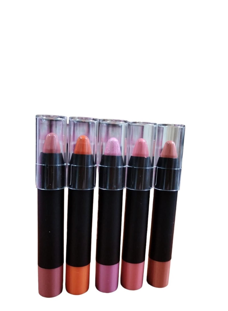 Lip Stick 5 Colors Set for Girls With Lip Balm And Protection From Cracks - Image 1