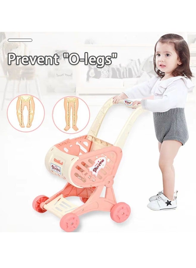 Kids Shopping Cart Prevents Bow Legs  Multi-Functional Storage Easy Installation Eco-Friendly ABS Material Parent-Child Entertainment Ideal for Early Development and Active Playtime（Pink） - Image 3