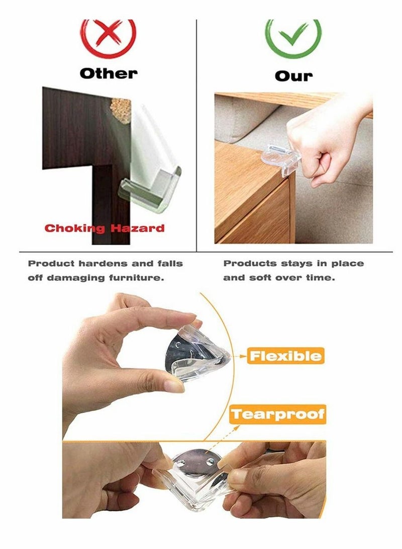 Excefore Corner Protector, 20 Pcs Baby Proofing Corner Guards, Corner Edge Protector for Baby Safety, Clear Table Corner Guards Bumpers for Furniture - Image 4