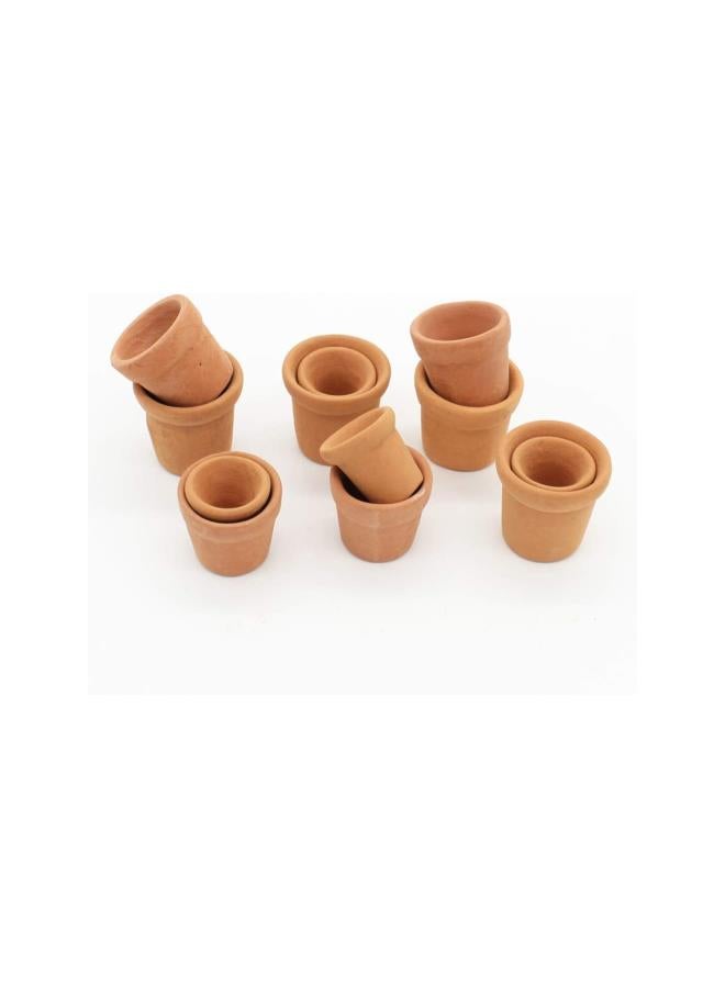 12 قطعة أصص زهور صغيرة من الطين والفخار للزهور والنباتات، أصص صغيرة للصبار والعصاريات، أصص زراعة للنباتات الداخلية والخارجية - Image 1