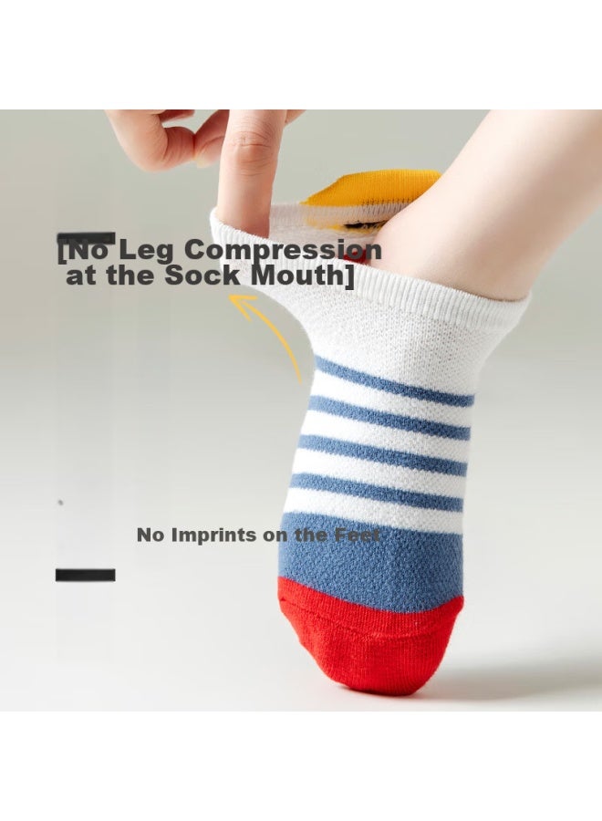 Cotton Thirteen Mianshisan Children's Socks , Breathable Boys' Boat Socks, Baby Mesh Short Socks, Summer, 8 Pairs - Image 2
