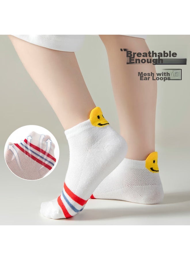 Cotton Thirteen Mianshisan Children's Socks , Breathable Boys' Boat Socks, Baby Mesh Short Socks, Summer, 8 Pairs - Image 3