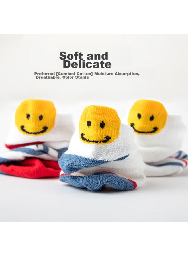 Cotton Thirteen Mianshisan Children's Socks , Breathable Boys' Boat Socks, Baby Mesh Short Socks, Summer, 8 Pairs - Image 4