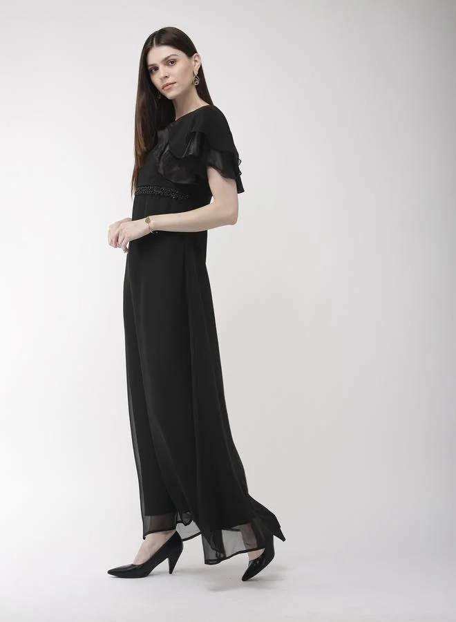 ميش Chiffon Cape Maxi Dress
