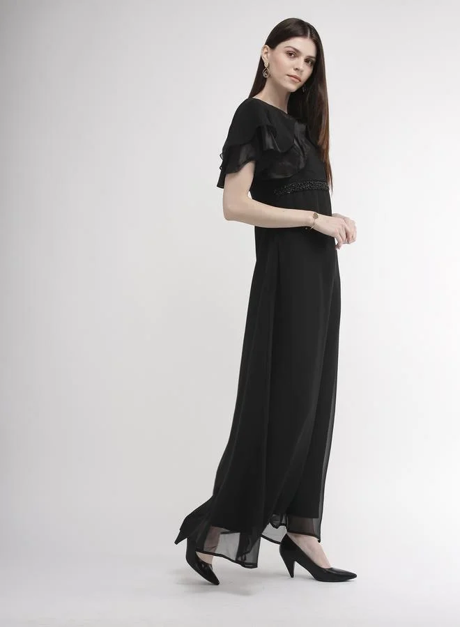 ميش Chiffon Cape Maxi Dress