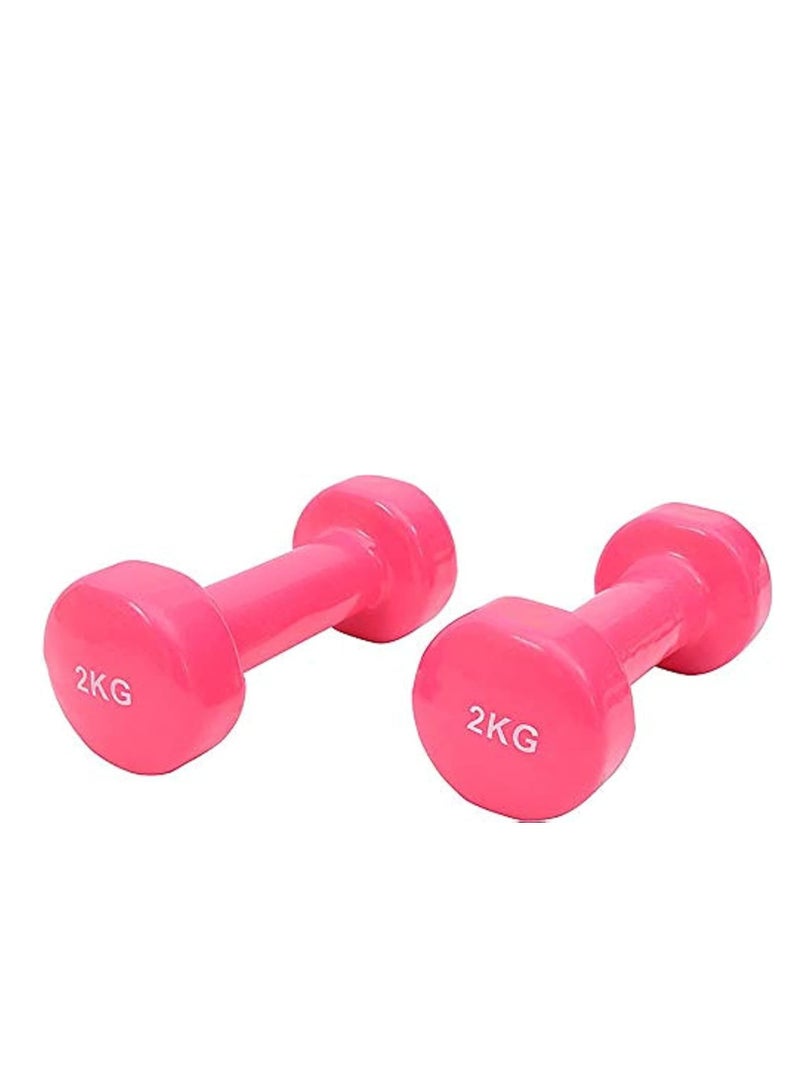 في سبورت دمبل حديد مطلي بالفينيل بوزن 2 كجم ، مجموعه من قطعتين ، من في سبورت - Image 2