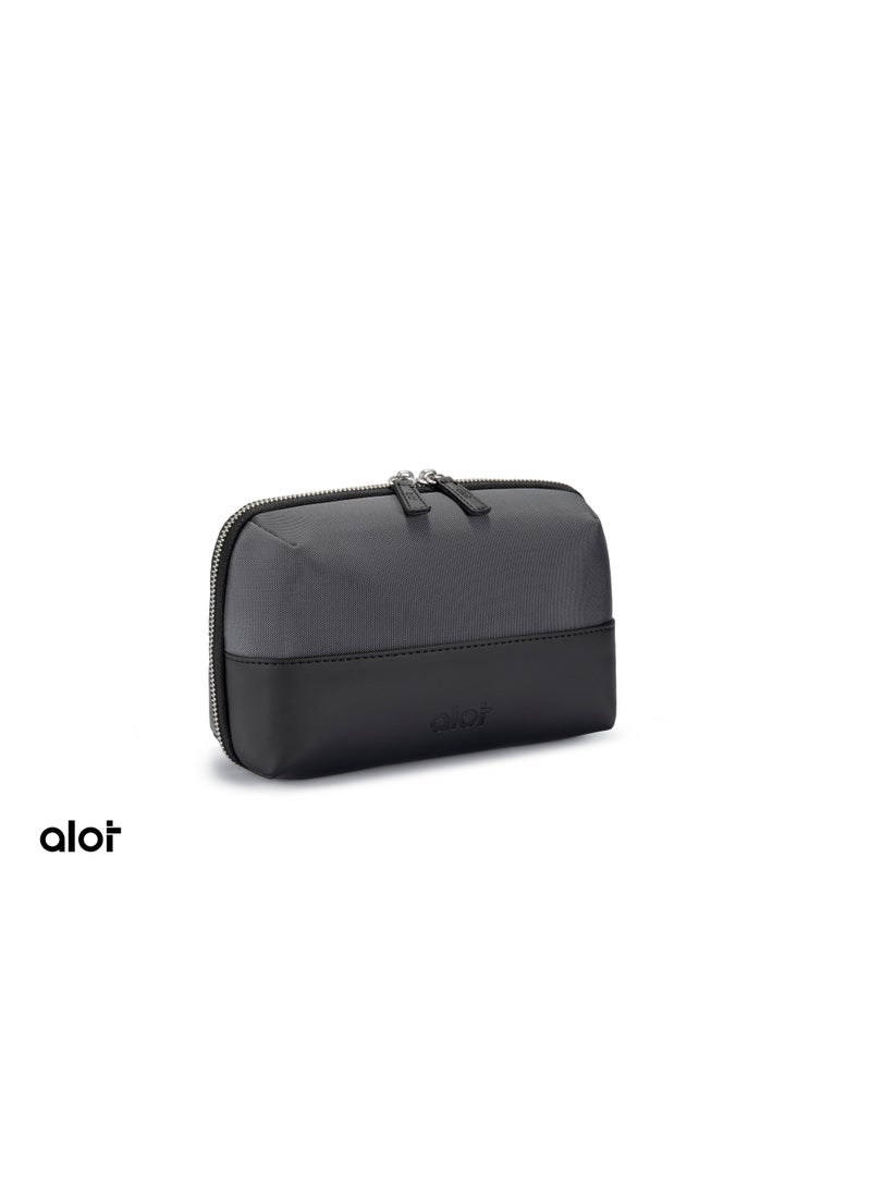 Alot handbag , elegant and durable , equipped with multiple pockets for daily use. Made of polyester and microfiber leather, with a 1-liter capacity. Also features a rear hand strap for easy carrying. - Image 2