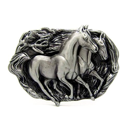 MASOP VOGU MASOP Double Wild Horse Metal Animal Belt Buckles Mens Buckle Jeans Accessories - Image 1