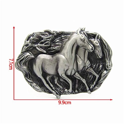 MASOP VOGU MASOP Double Wild Horse Metal Animal Belt Buckles Mens Buckle Jeans Accessories - Image 3