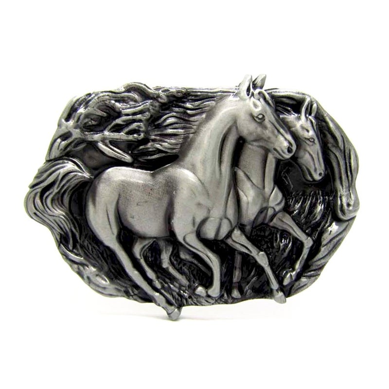 MASOP VOGU MASOP Double Wild Horse Metal Animal Belt Buckles Mens Buckle Jeans Accessories - Image 4