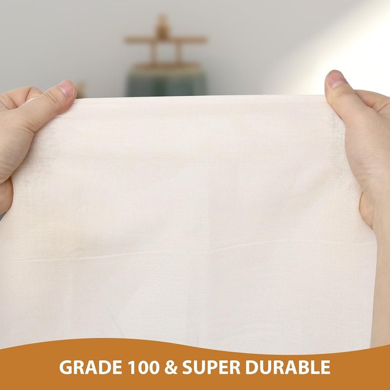 Welyspix 10 PCS Reusable Cheese Cloths for Straining 20x20 Inch Hemmed Organic Cheesecloth 100 Cotton Unbleached Cloth Strainer for Coffee Brewing Cooking Baking Juicing Straining Cheese Making - Image 2