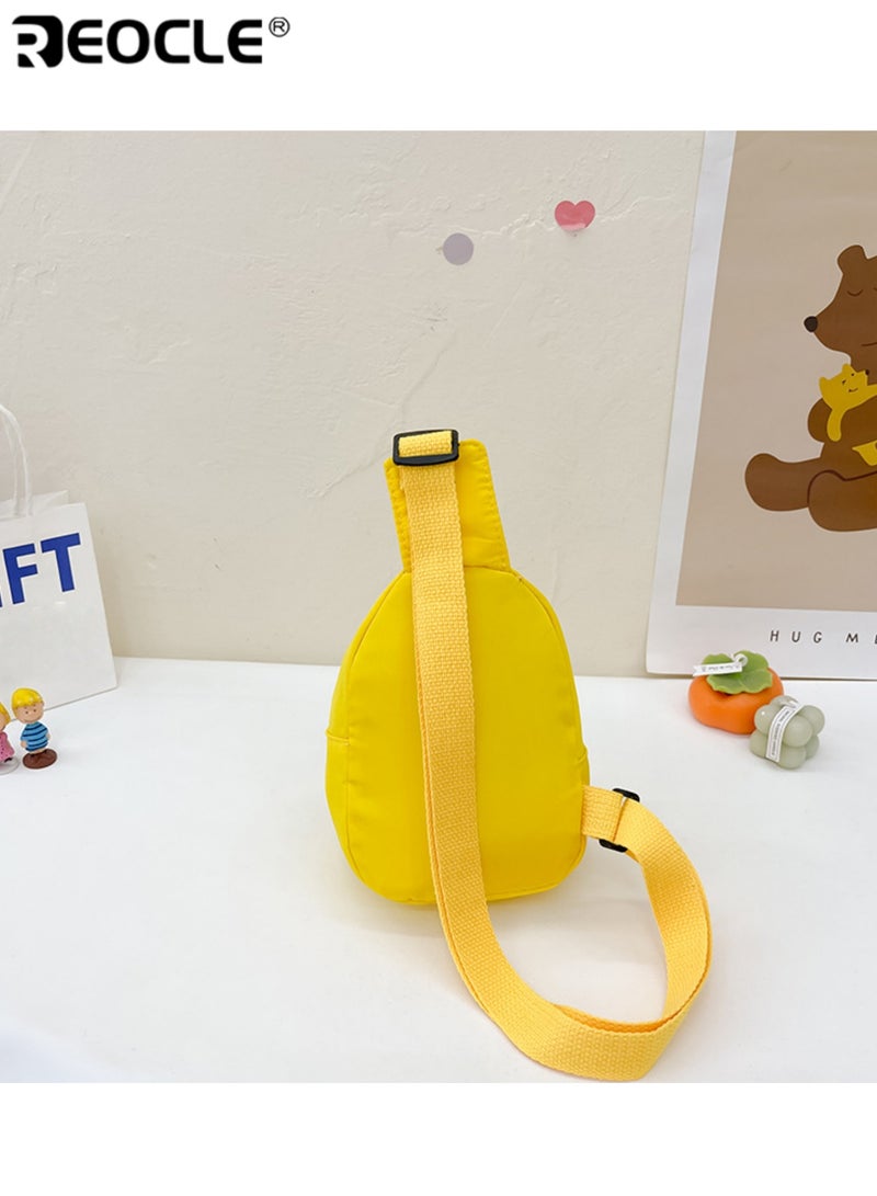 ريوكل حقيبة صدر للأطفال بطبعة وجه مبتسم حقيبة صغيرة خفيفة للارتداء بشكل صليبي ظهر يومي عارض صغير حقيبة محمولة ذات كتف واحد - Image 4