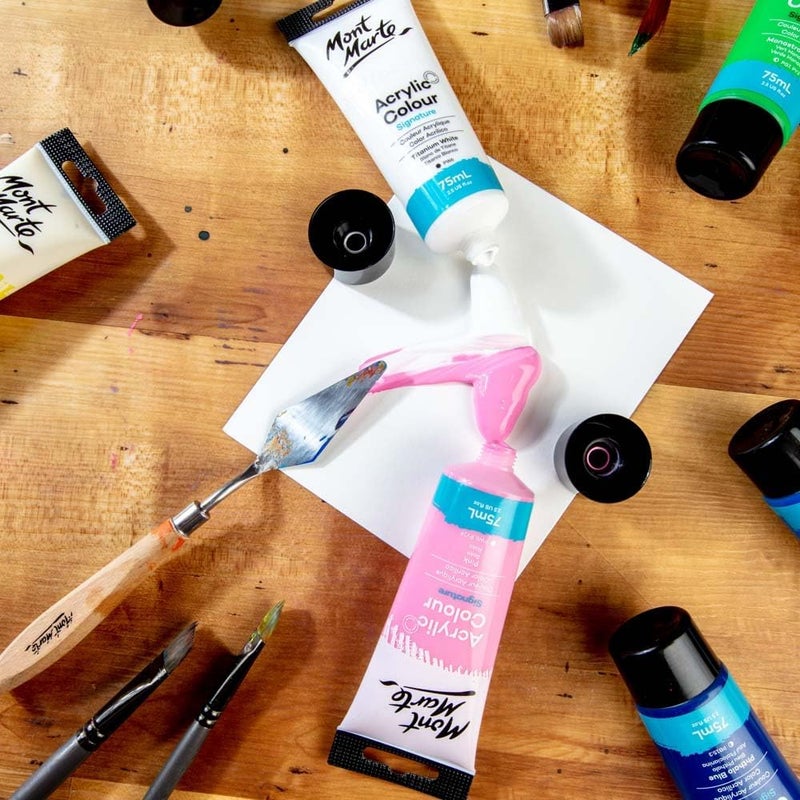 Mont Marte Signature Acrylic Colour Paint 75ml - Titanium White - Image 4