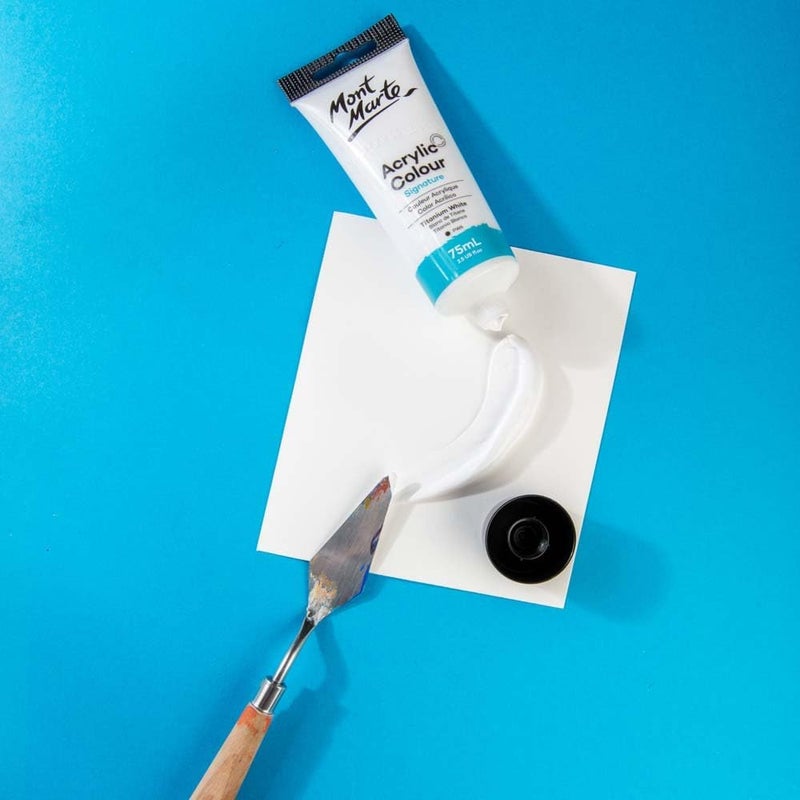 Mont Marte Signature Acrylic Colour Paint 75ml - Titanium White - Image 3