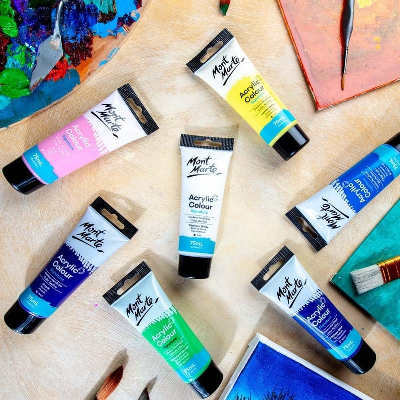 Mont Marte Signature Acrylic Colour Paint 75ml - Titanium White - Image 5