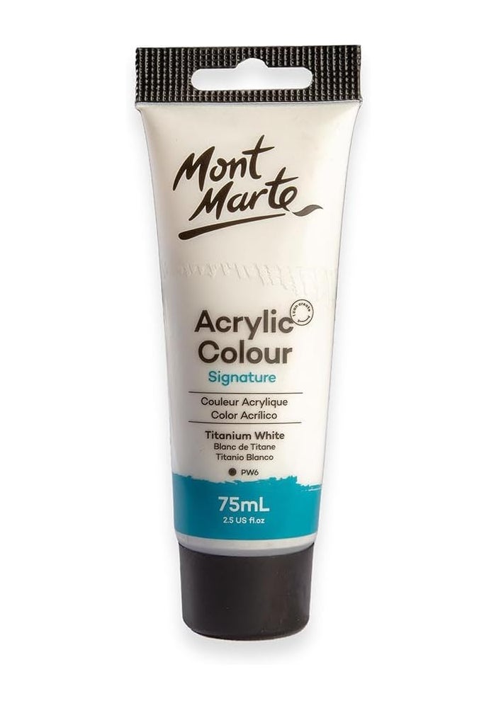 Mont Marte Signature Acrylic Colour Paint 75ml - Titanium White - Image 1