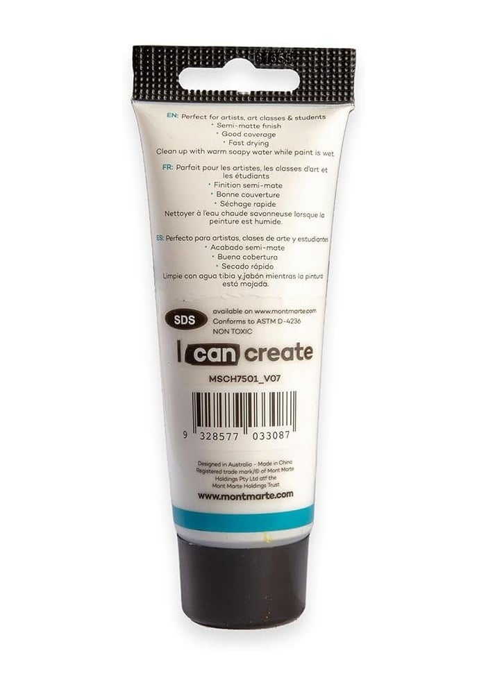 Mont Marte Signature Acrylic Colour Paint 75ml - Titanium White - Image 2