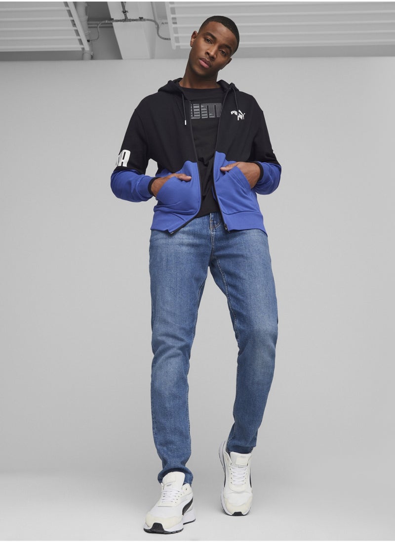 PUMA POWER Mens Blue Full-Zip Hoodie  - Image 5