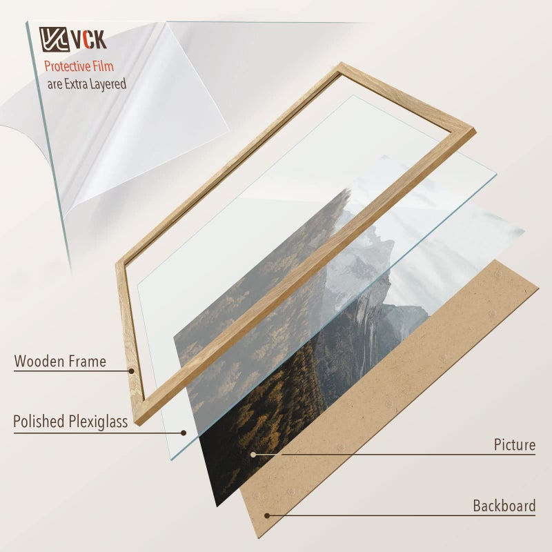 VCK 20x30 Natural Wood Frame for Poster & Picture, Exclusive Wood Grain, Wall Gallery Solid Wood Frame 3 Pack - Image 5