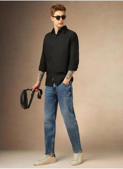 Dennis Lingo Textured Button Down Collar Shirt by Styli  - Image 5
