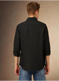 Dennis Lingo Textured Button Down Collar Shirt by Styli  - Image 3