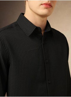 Dennis Lingo Textured Button Down Collar Shirt by Styli  - Image 2