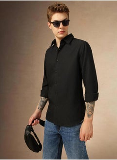 Dennis Lingo Textured Button Down Collar Shirt by Styli  - Image 4